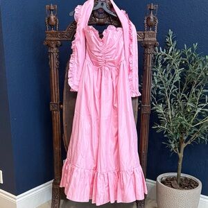 Elegant Pink Strapless Dress